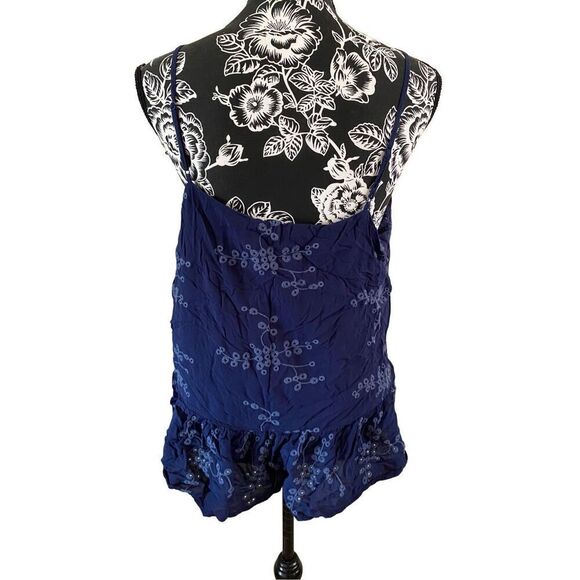 Maurices Embroidered Cami Tank Top Ruffle Trim Casual - Picture 2 of 12